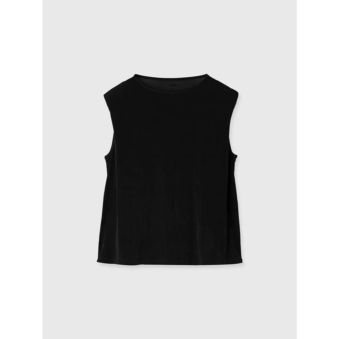 アニュアンス anuans アセテートノースリーブカットトップス （BLACK） BLACK