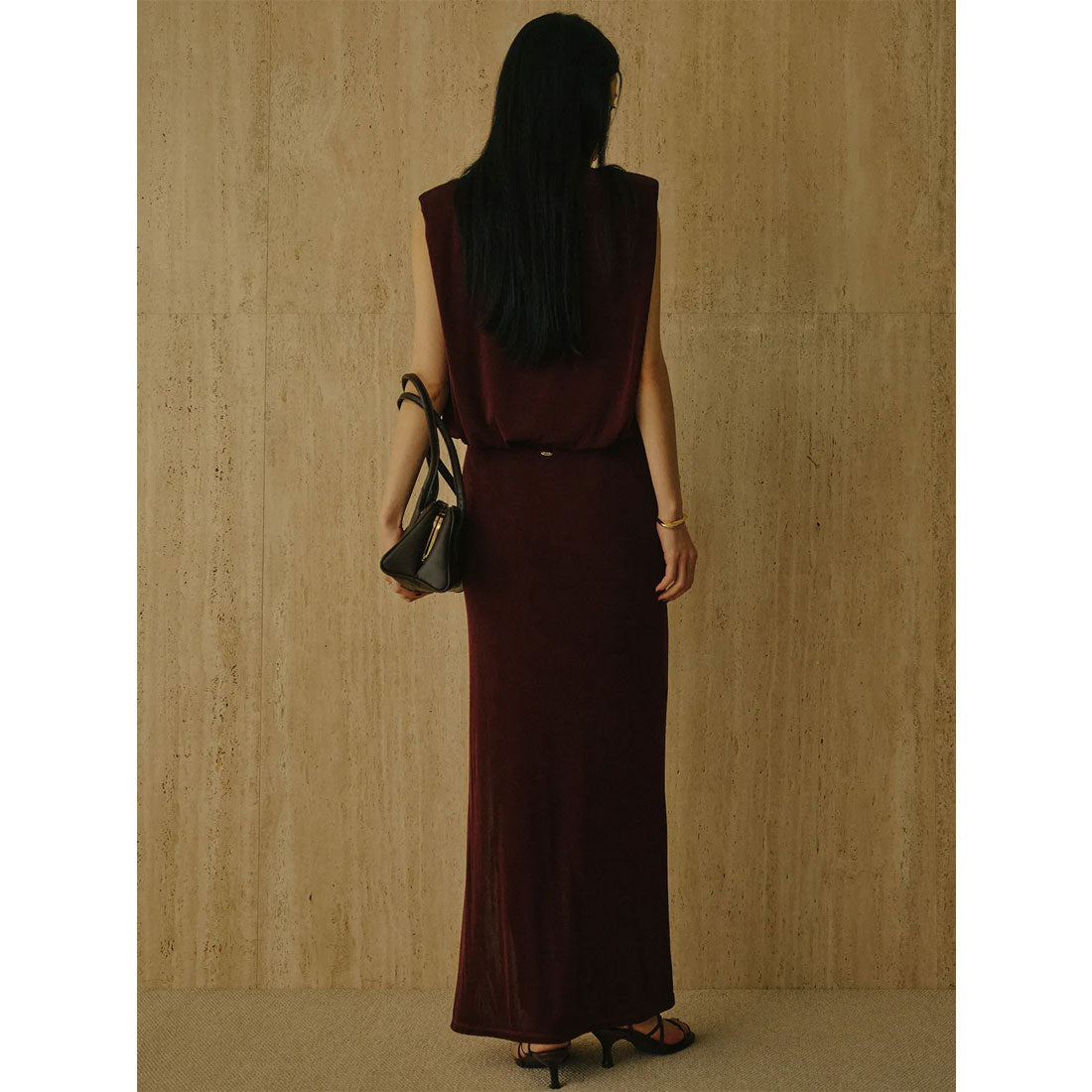 アニュアンス anuans アセテートカットナロースカート （BROWN） BROWN