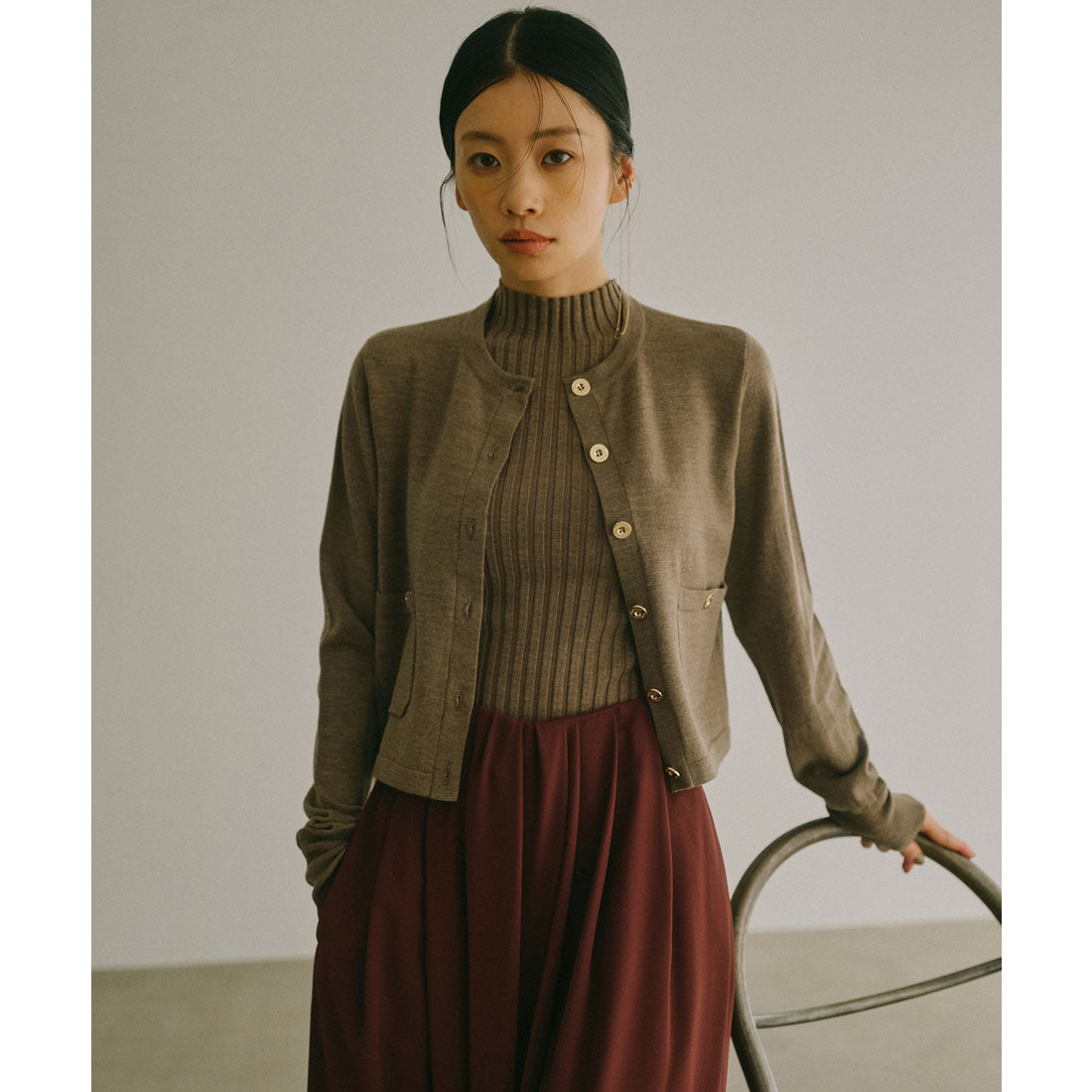 アニュアンス anuans ノースリーブウールリブニットトップス （GREY） GREY