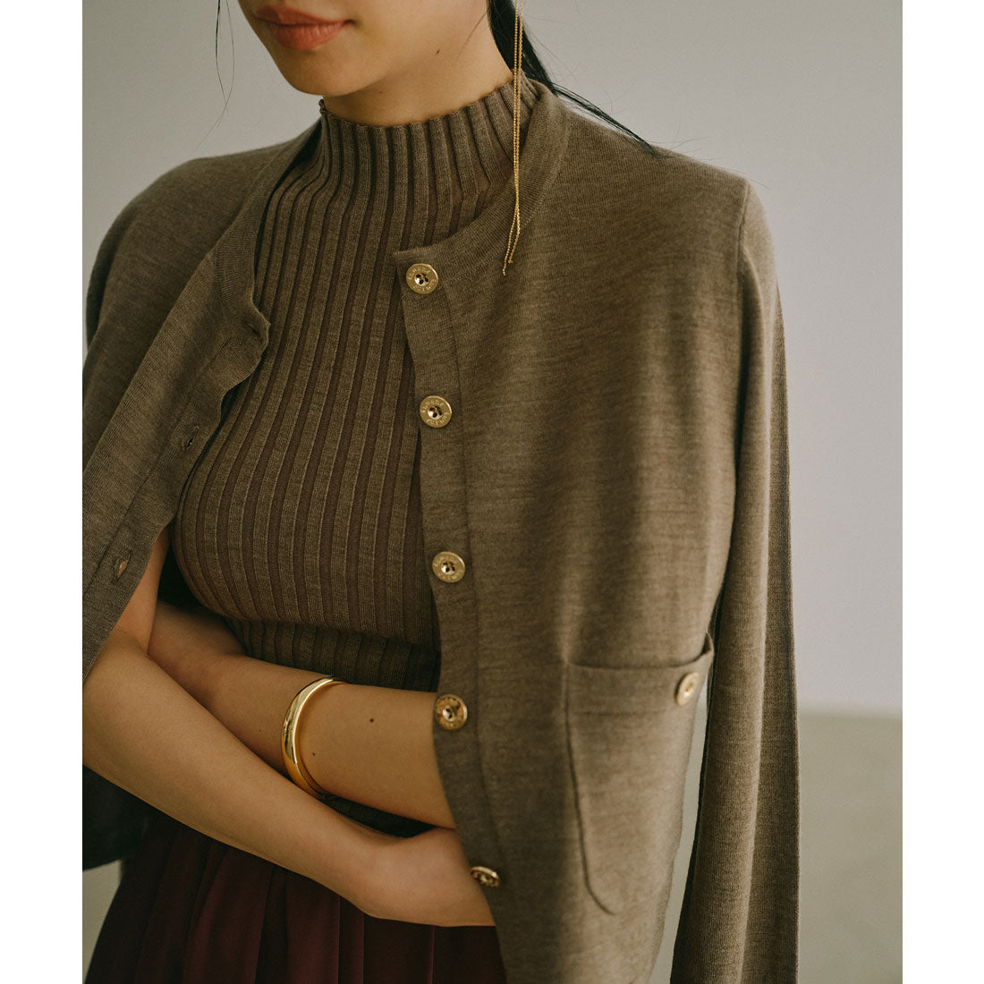アニュアンス anuans ノースリーブウールリブニットトップス （GREY） GREY