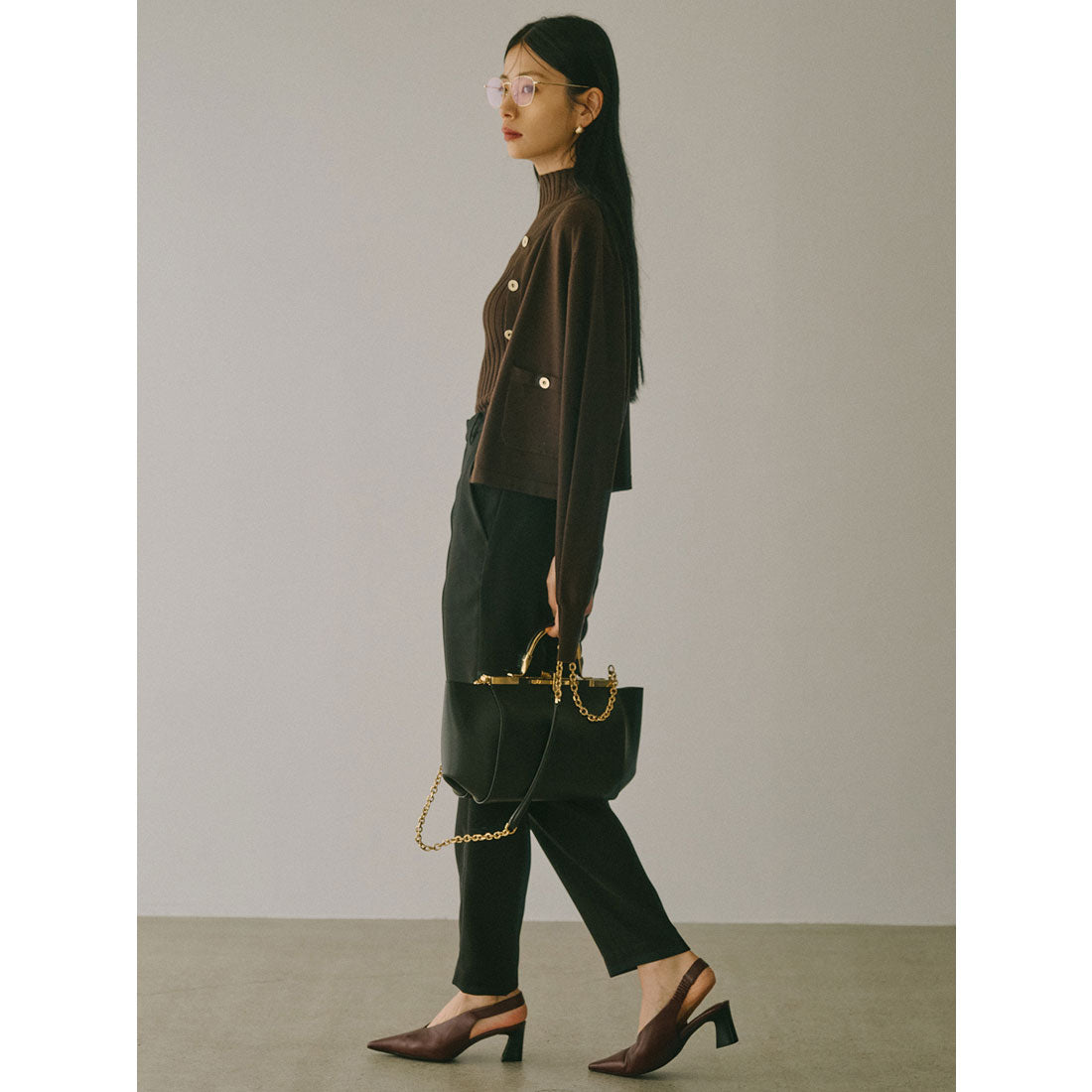 アニュアンス anuans ベーシックウールニットカーディガン （BROWN） BROWN