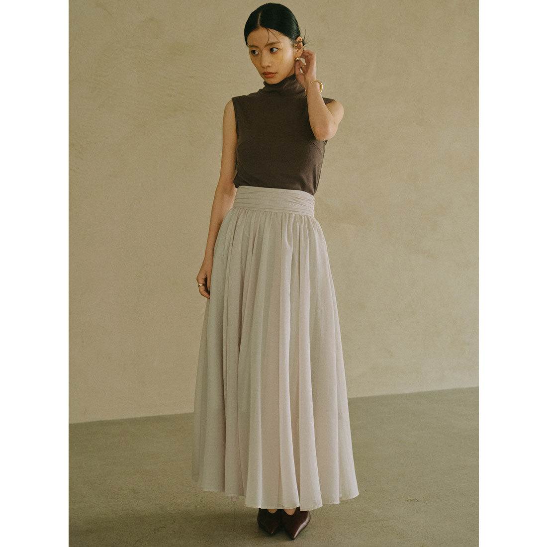 アニュアンス anuans エアリーフレアスカート （GREY） GREY