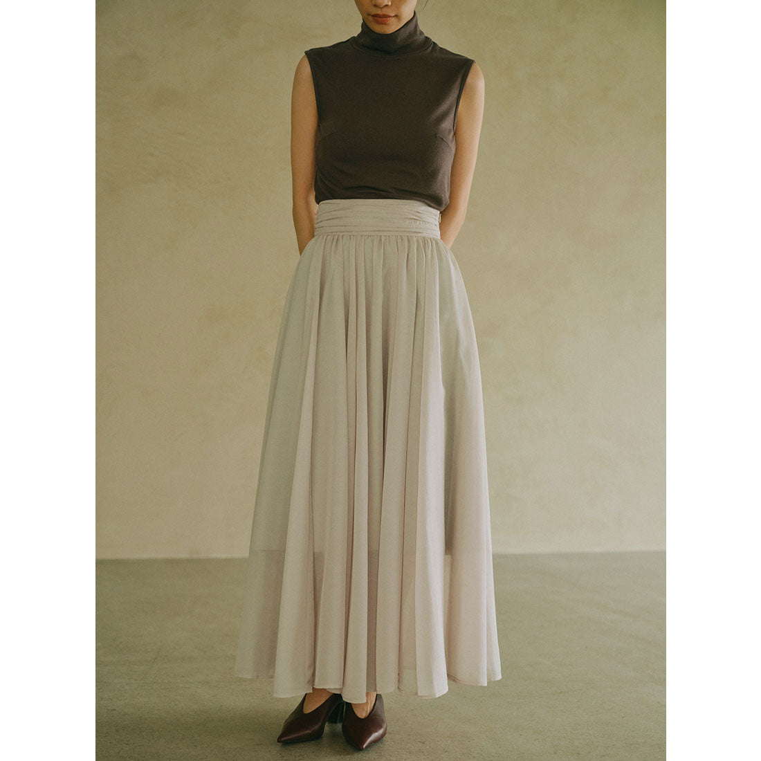 アニュアンス anuans エアリーフレアスカート （GREY） GREY