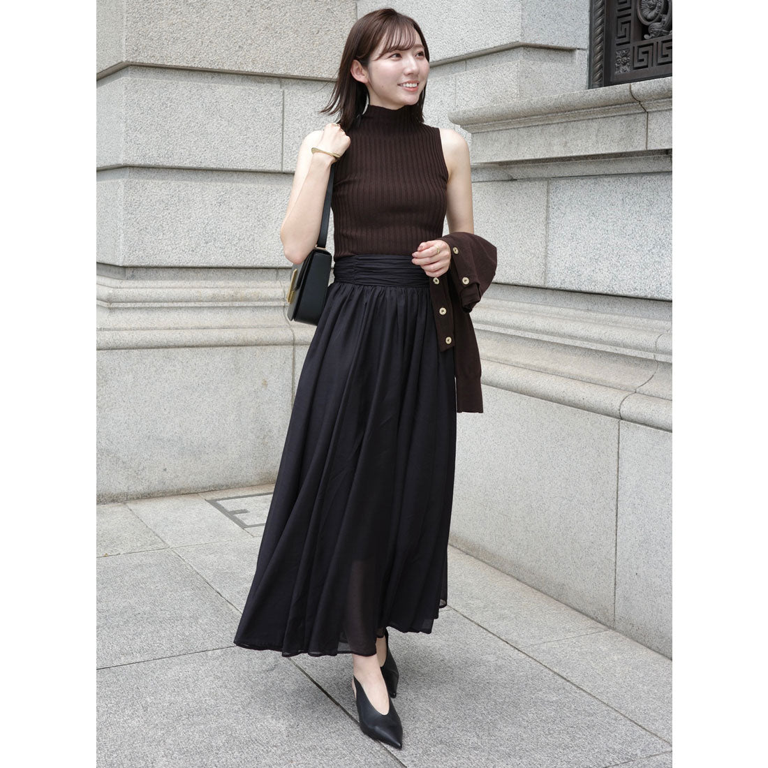 アニュアンス anuans エアリーフレアスカート （BLACK） BLACK