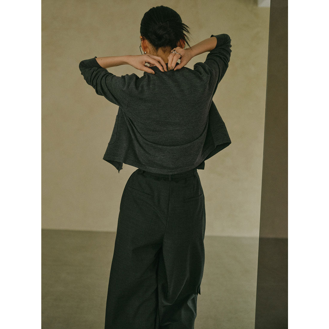 アニュアンス anuans フリルタックワイドパンツ （GREY） GREY