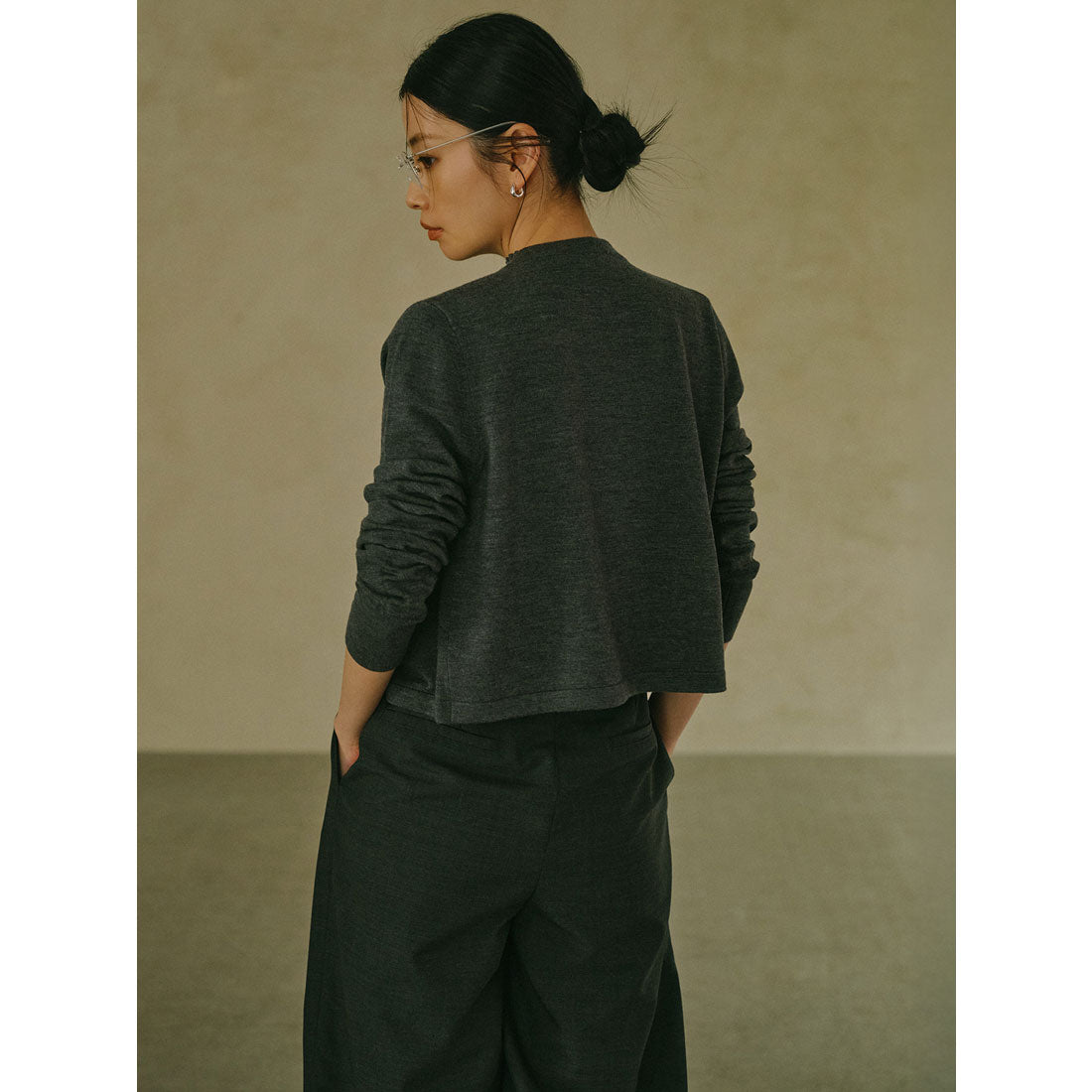 アニュアンス anuans フリルタックワイドパンツ （GREY） GREY