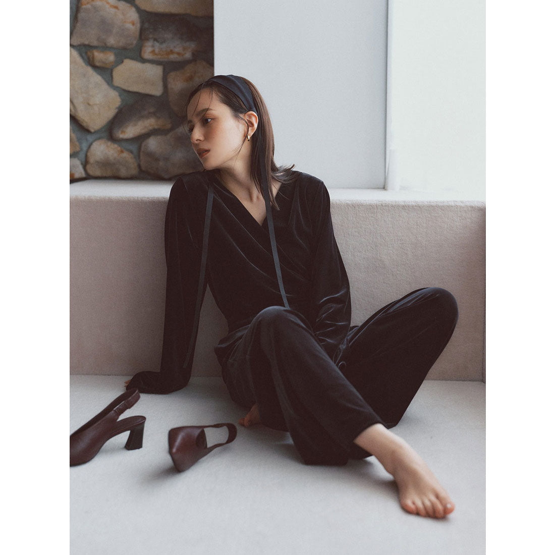 アニュアンス anuans ベロアカットオールインワン （BLACK） BLACK