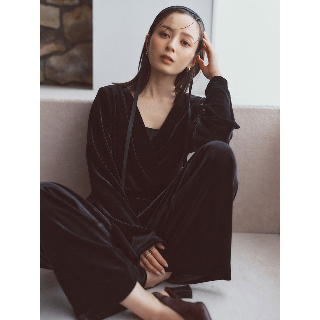 アニュアンス anuans ベロアカットオールインワン （BLACK） BLACK