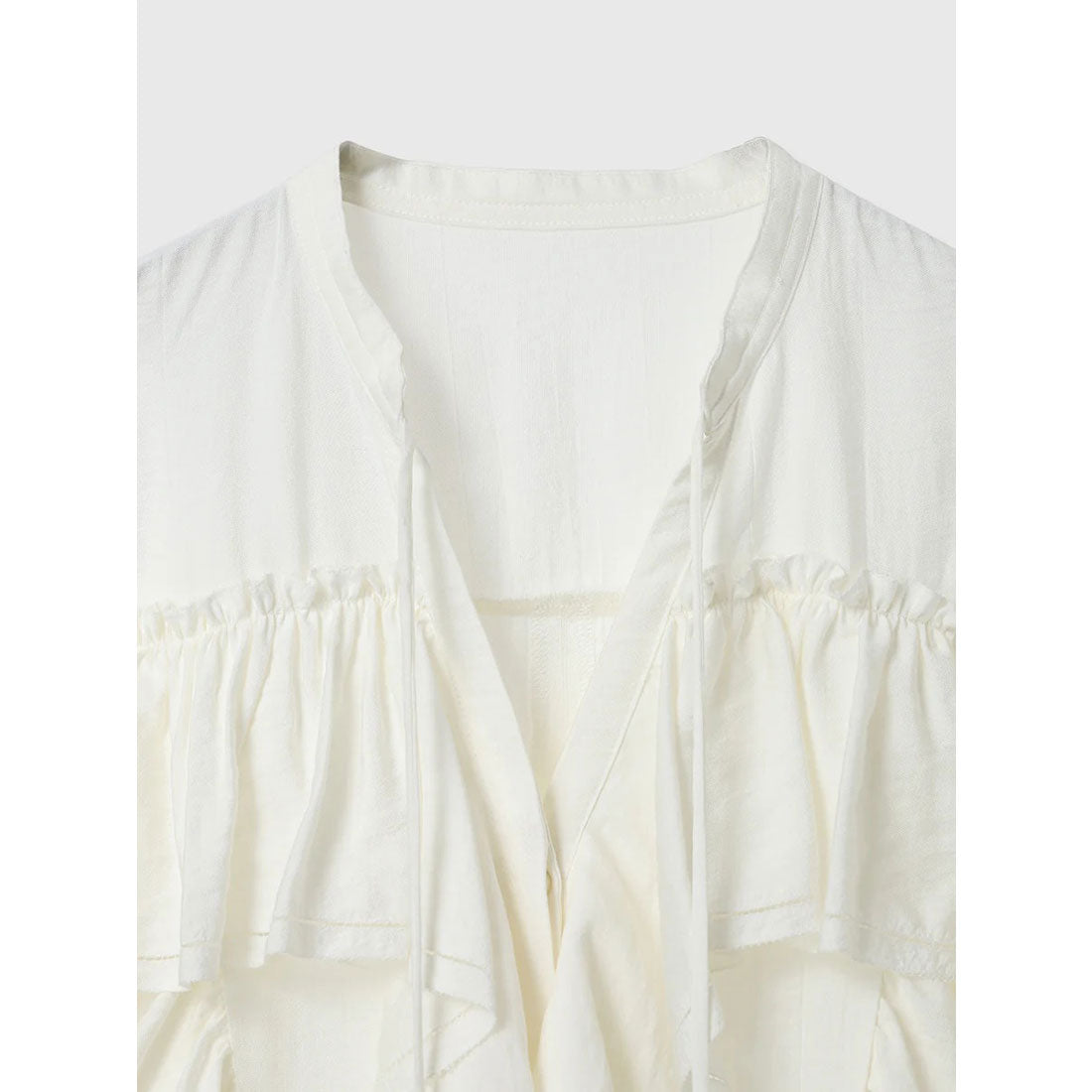 アニュアンス anuans リンクルラッフルブラウス （BEIGE） BEIGE