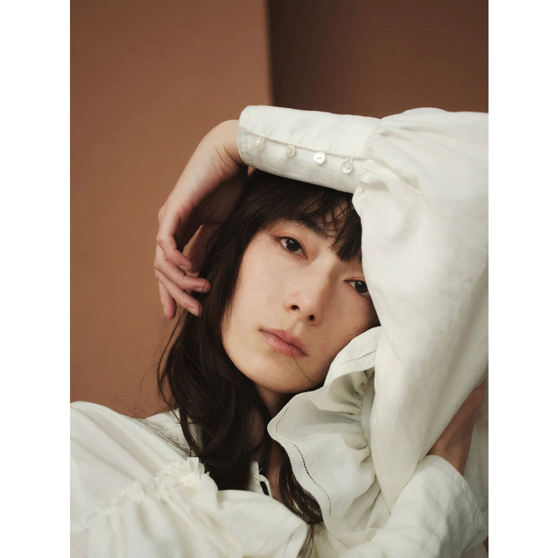 アニュアンス anuans リンクルラッフルブラウス （BEIGE） BEIGE