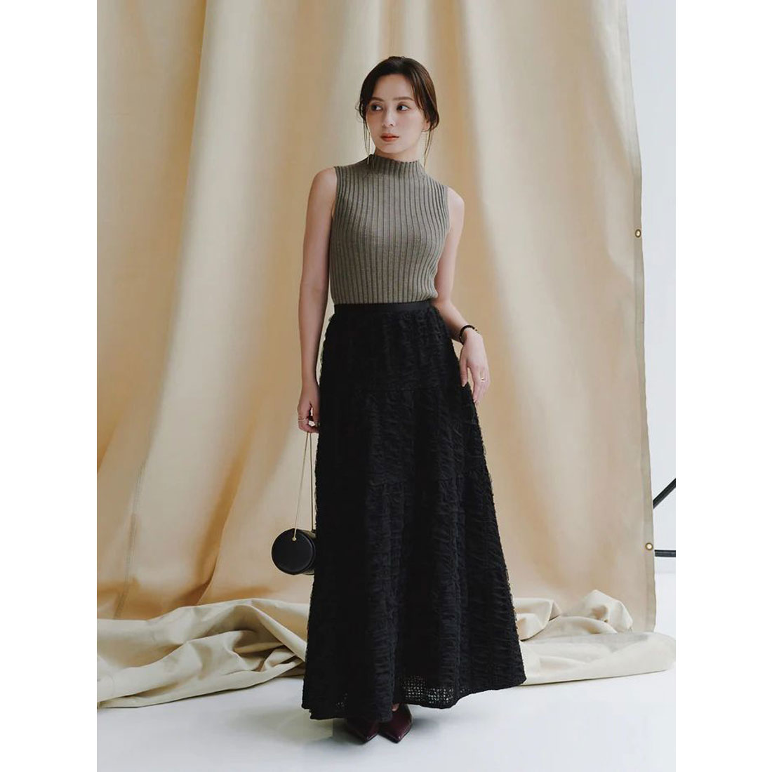 アニュアンス anuans エンブロイダリーシアーチュールスカート （IVORY） IVORY