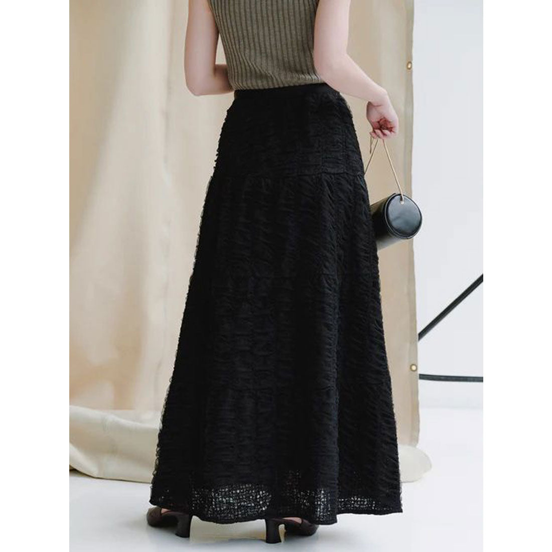 アニュアンス anuans エンブロイダリーシアーチュールスカート （IVORY） IVORY