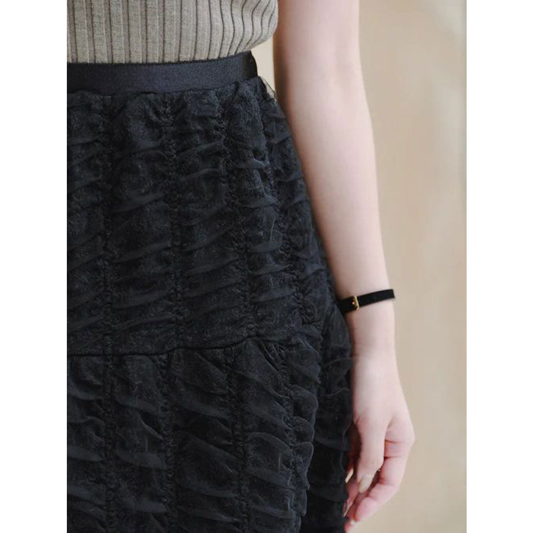 アニュアンス anuans エンブロイダリーシアーチュールスカート （IVORY） IVORY