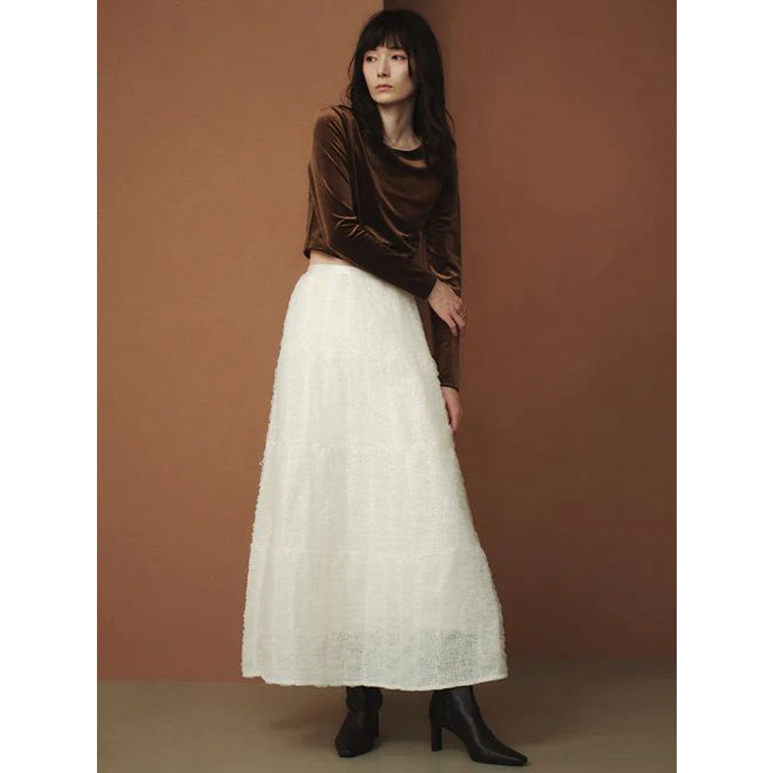 アニュアンス anuans エンブロイダリーシアーチュールスカート （IVORY） IVORY