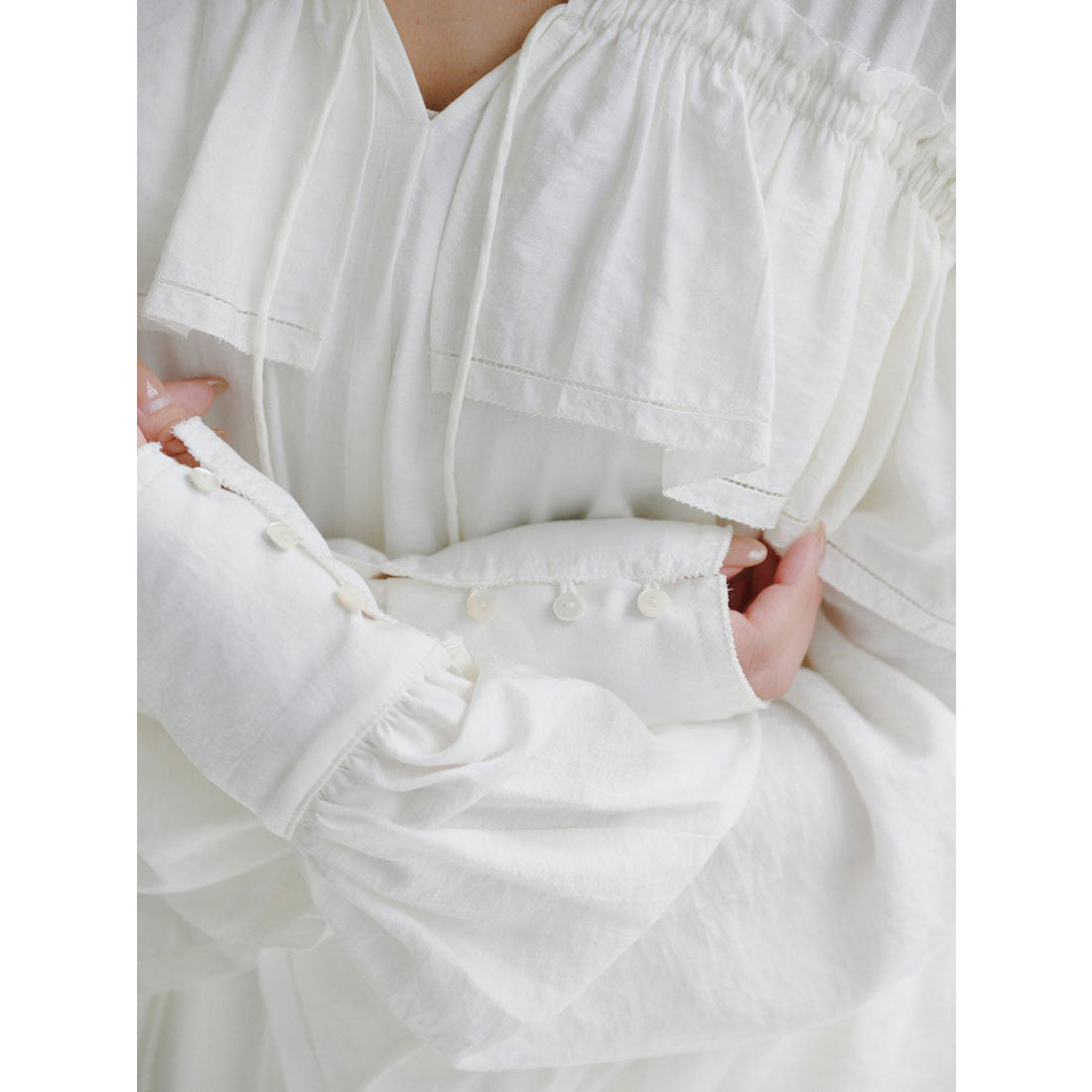 アニュアンス anuans リンクルラッフルワンピース （BLACK） BLACK