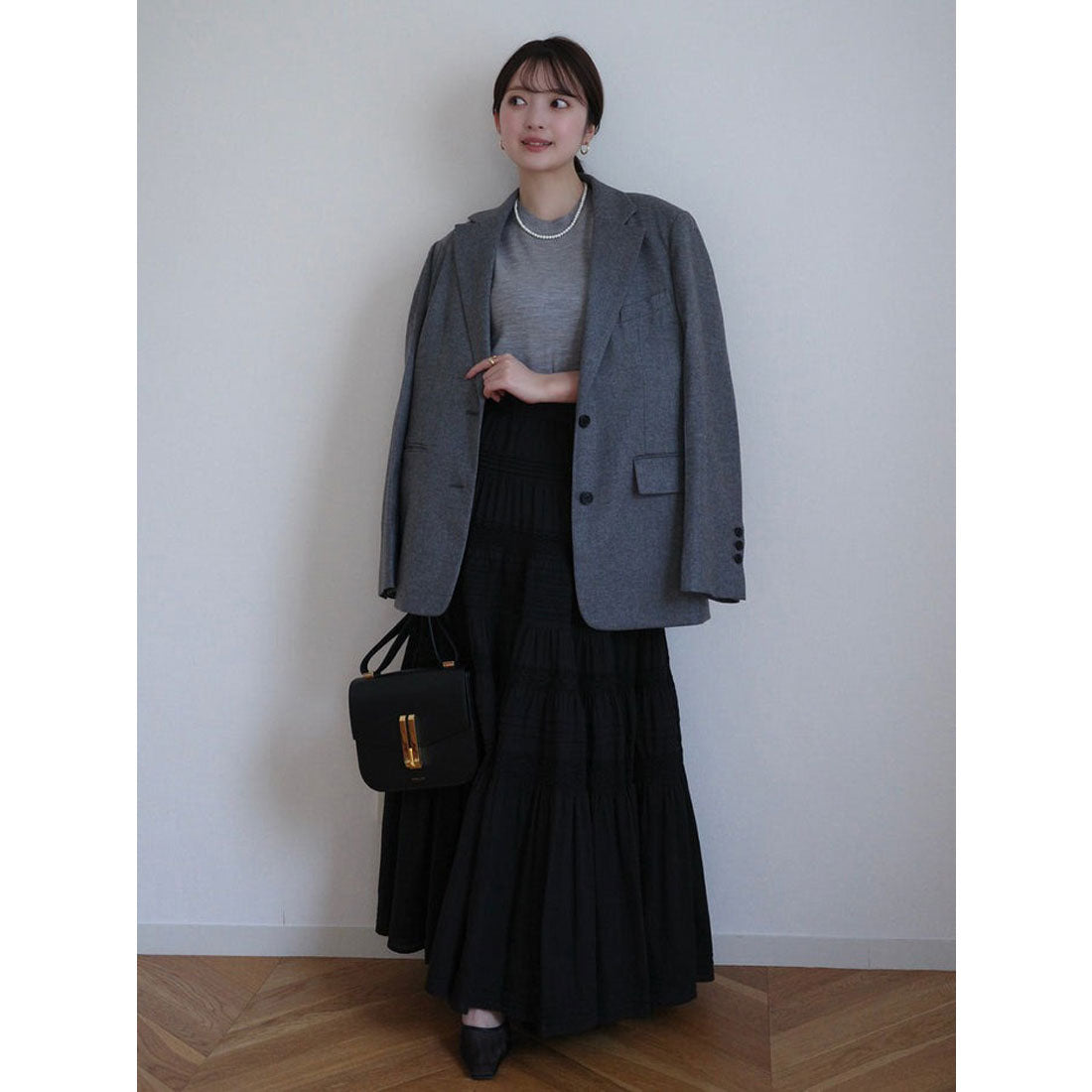 アニュアンス anuans ハーフスリーブニットプルオーバー （BLACK） BLACK
