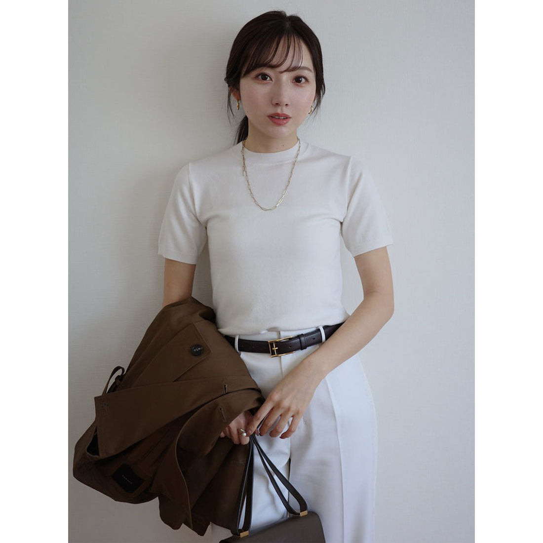 アニュアンス anuans ハーフスリーブニットプルオーバー （IVORY） IVORY