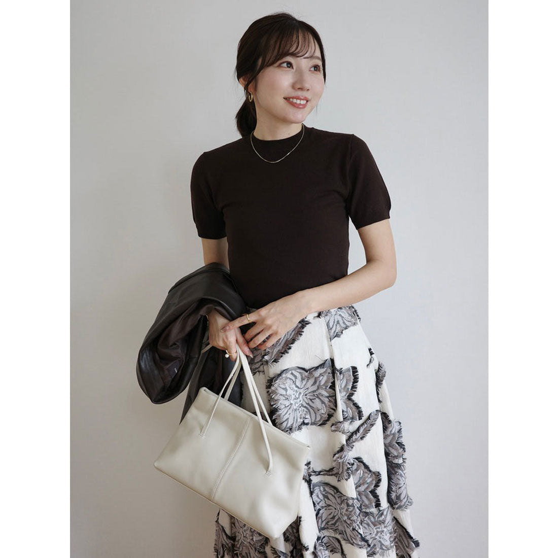 アニュアンス anuans ハーフスリーブニットプルオーバー （BROWN） BROWN