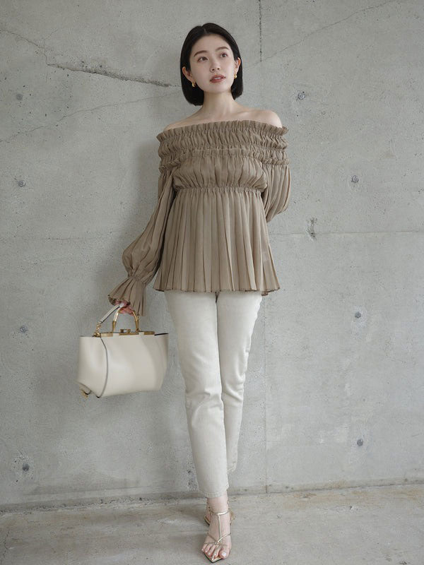 アニュアンス anuans 【26SS】Slim straight denim （BEIGE） BEIGE