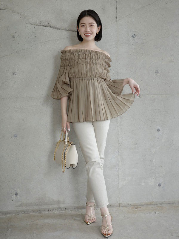アニュアンス anuans 【26SS】Slim straight denim （BEIGE） BEIGE