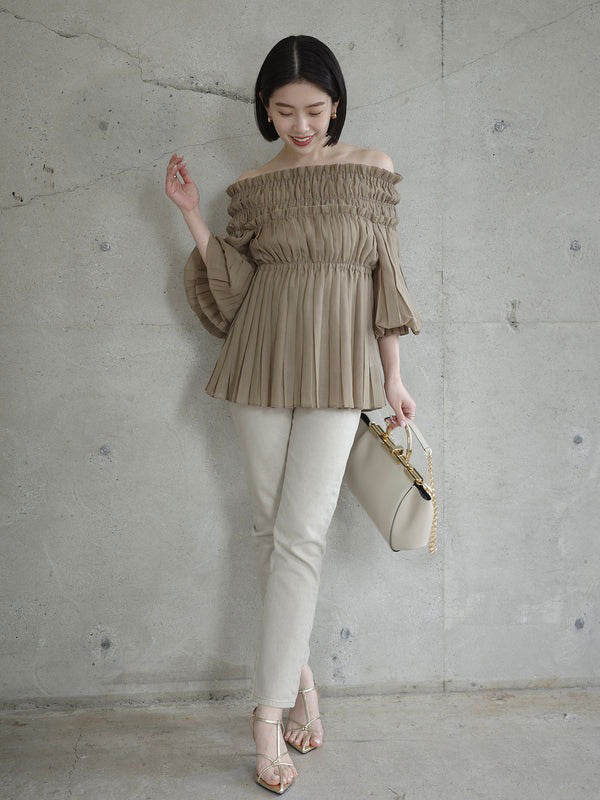 アニュアンス anuans 【26SS】Slim straight denim （BEIGE） BEIGE