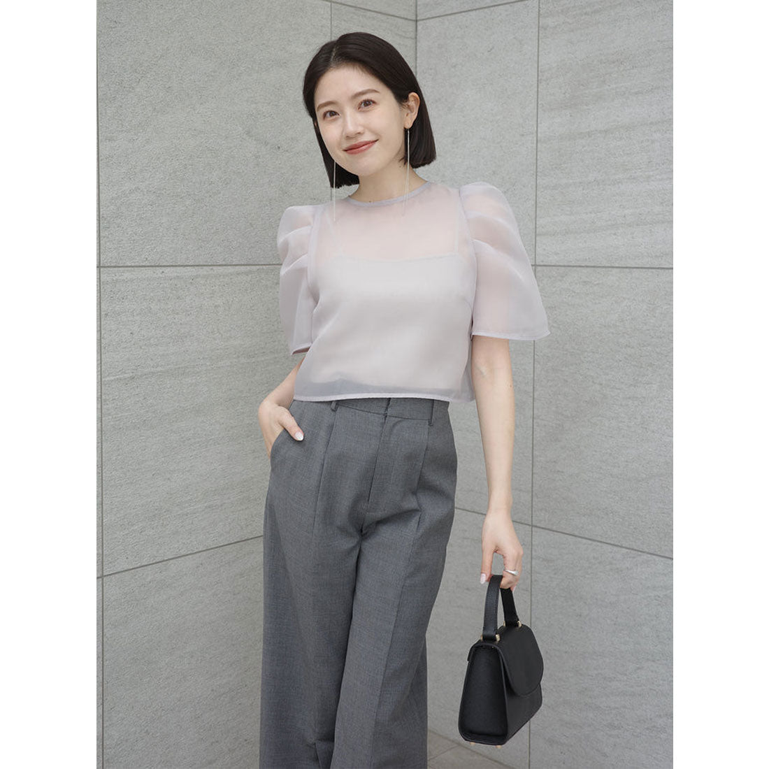 アニュアンス anuans フォルムシアーブラウス （LIGTH GREY） LIGTH GREY