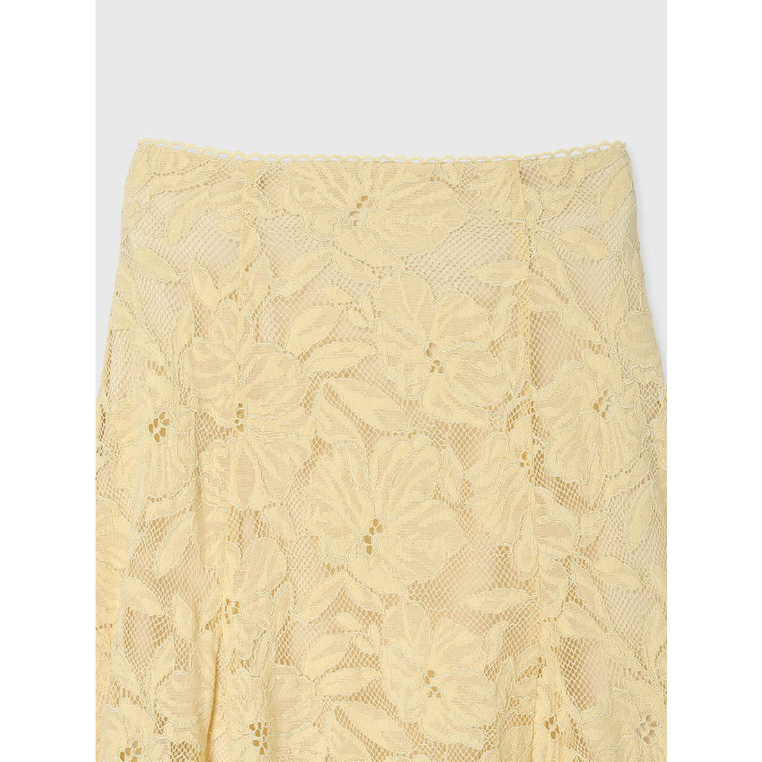 アニュアンス anuans オーナメントレースセミフレアスカート （YELLOW） YELLOW
