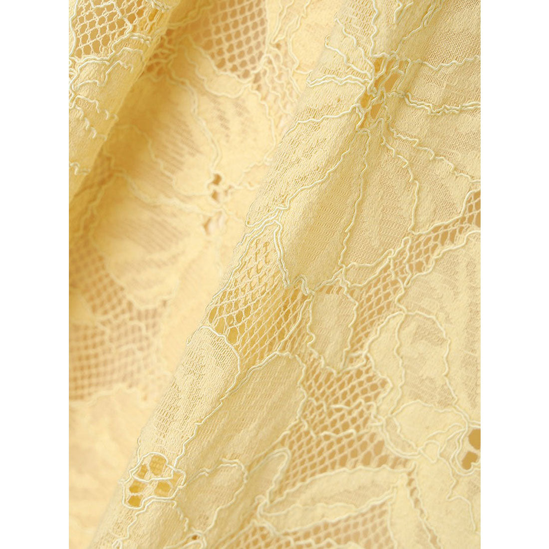 アニュアンス anuans オーナメントレースセミフレアスカート （YELLOW） YELLOW