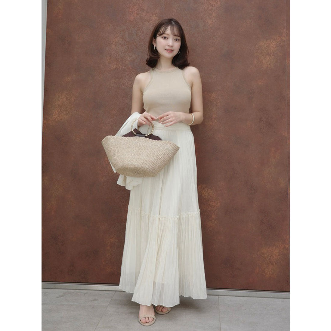 アニュアンス anuans エアリーワッシャープリーツスカート （IVORY） IVORY