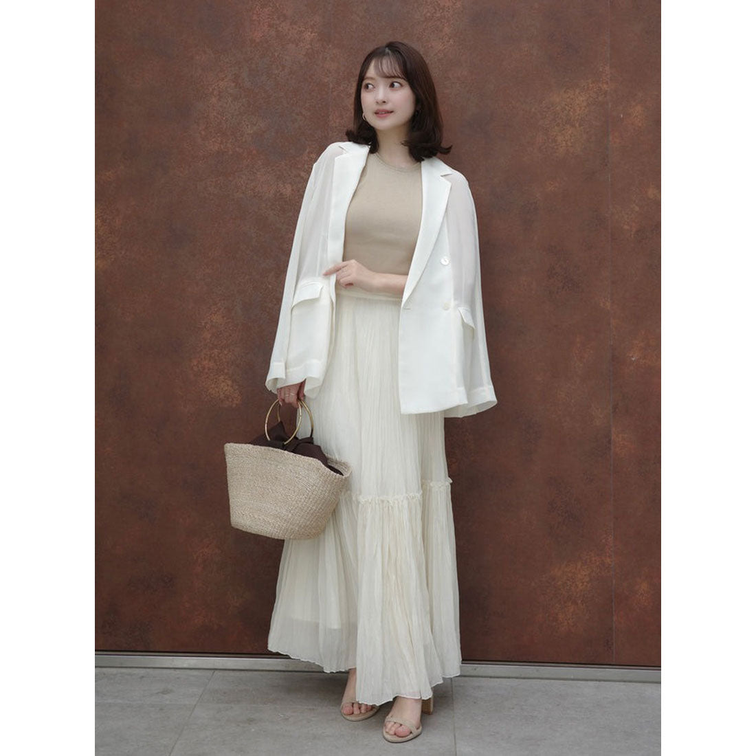 アニュアンス anuans エアリーワッシャープリーツスカート （IVORY） IVORY