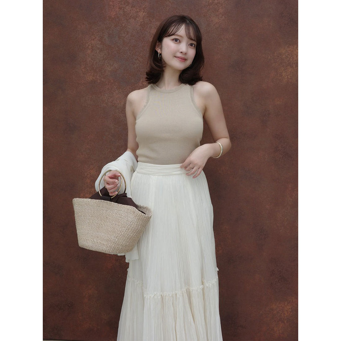 アニュアンス anuans エアリーワッシャープリーツスカート （IVORY） IVORY