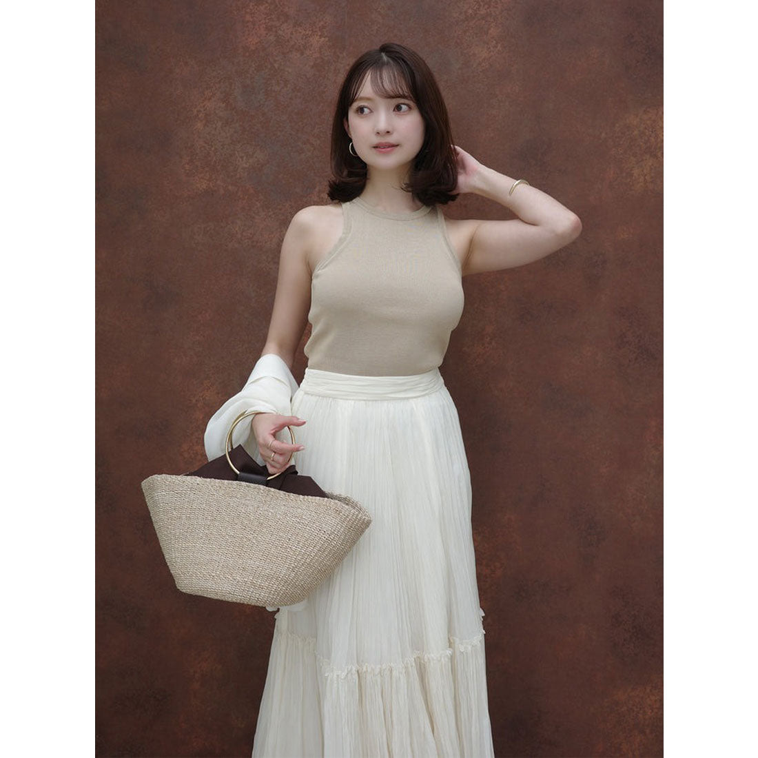 アニュアンス anuans エアリーワッシャープリーツスカート （IVORY） IVORY