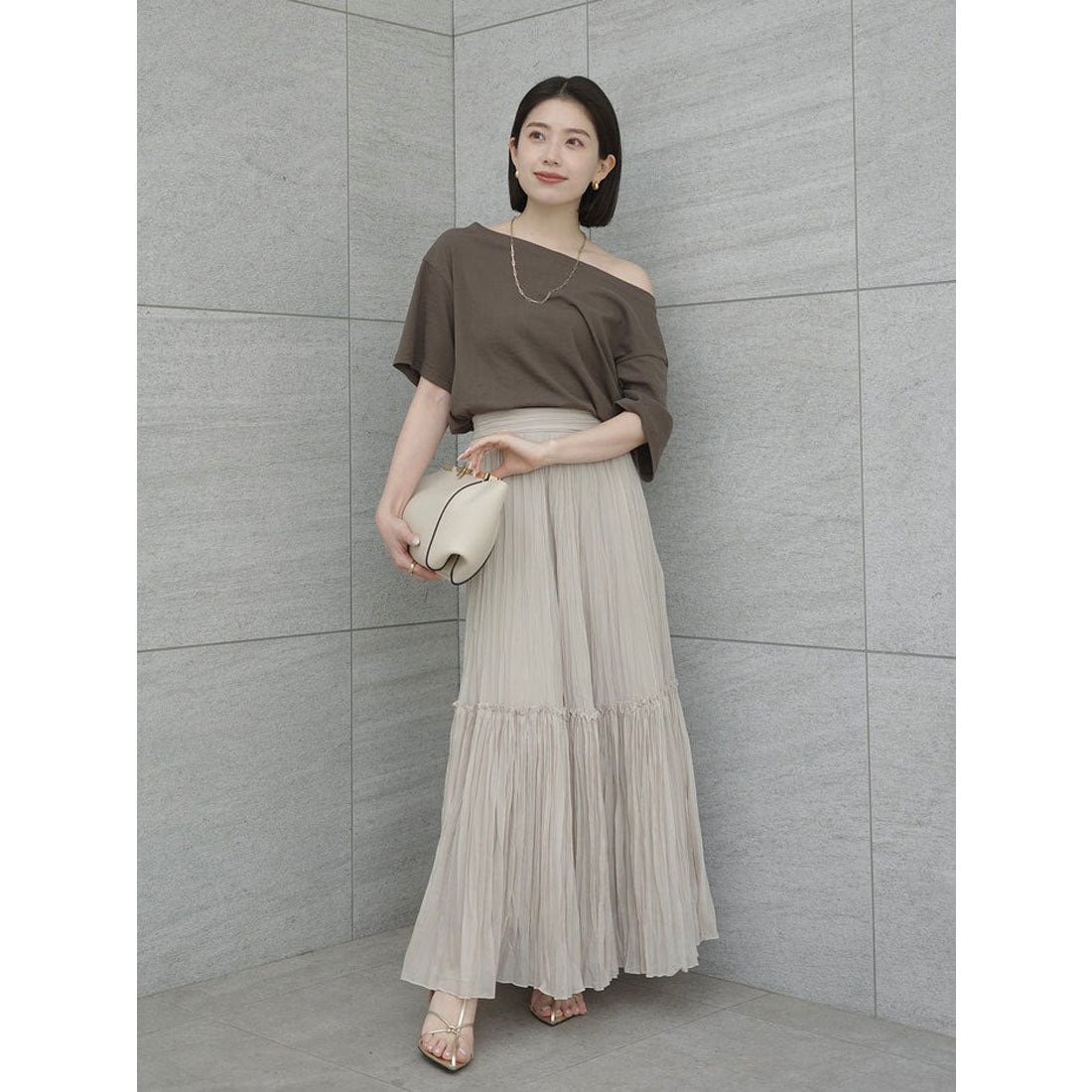 アニュアンス anuans エアリーワッシャープリーツスカート （IVORY） IVORY