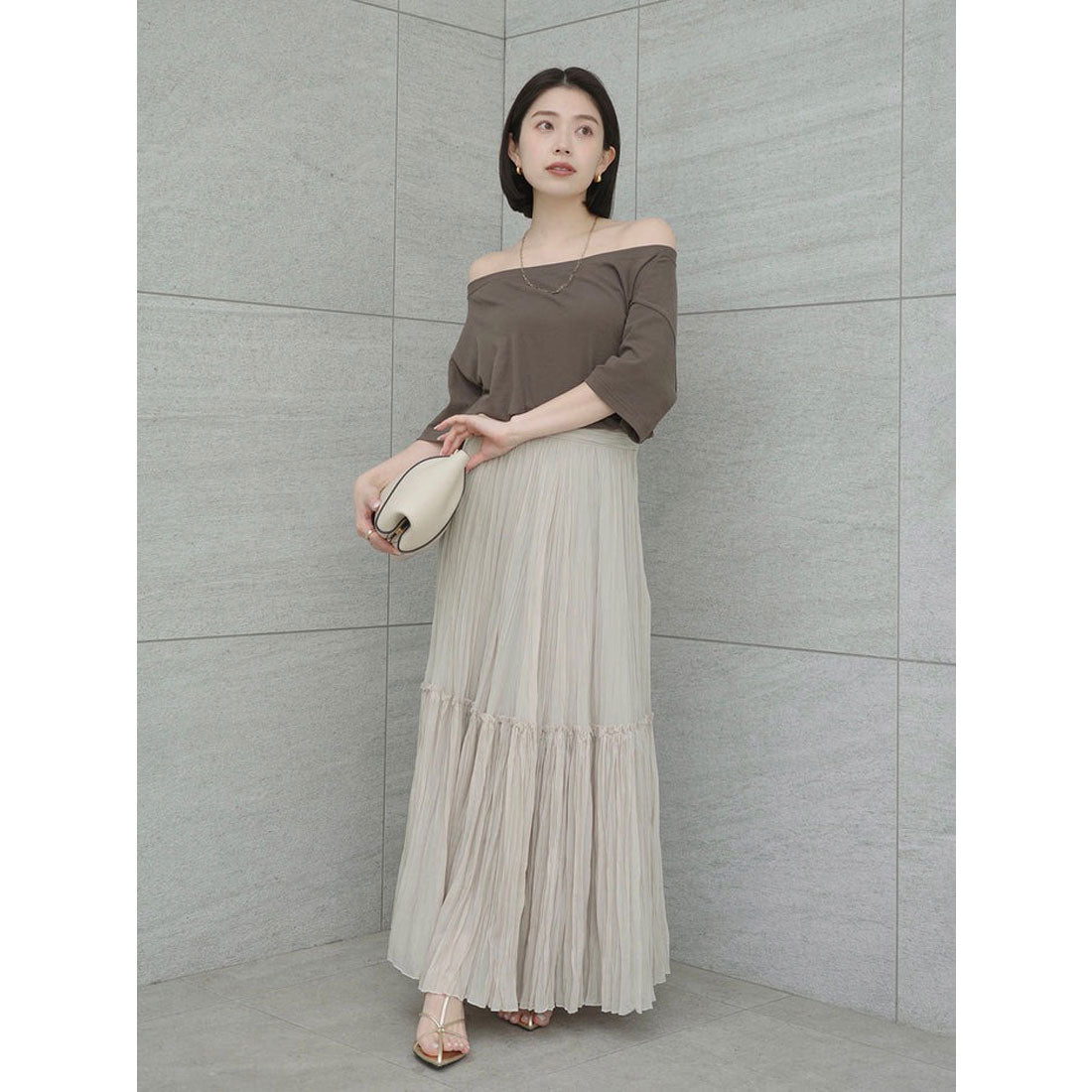 アニュアンス anuans エアリーワッシャープリーツスカート （IVORY） IVORY