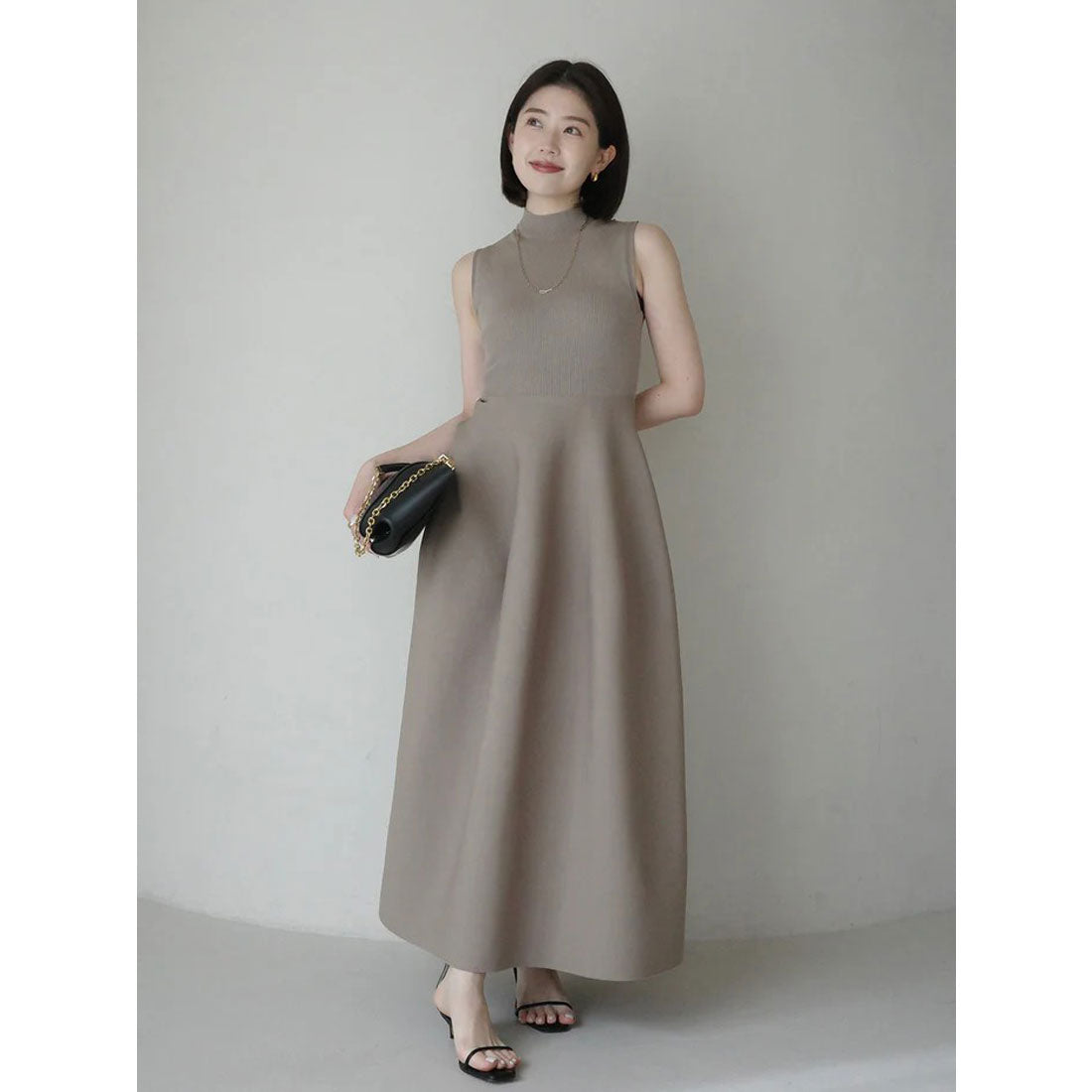 アニュアンス anuans ホールガーメントフレアニットワンピース （BEIGE） BEIGE