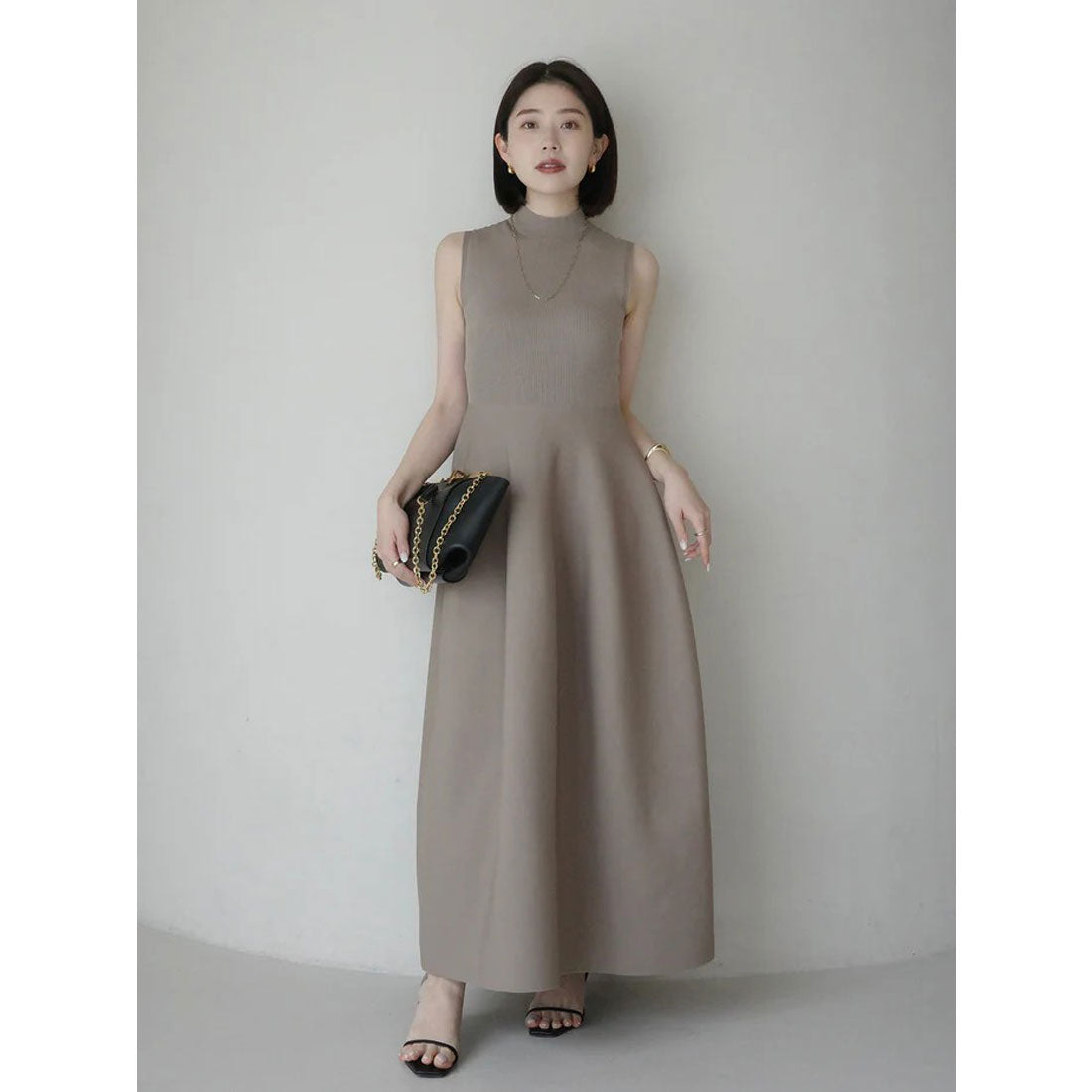 アニュアンス anuans ホールガーメントフレアニットワンピース （BEIGE） BEIGE