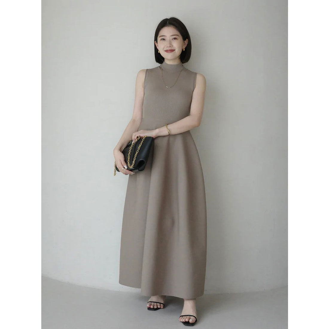 アニュアンス anuans ホールガーメントフレアニットワンピース （BEIGE） BEIGE