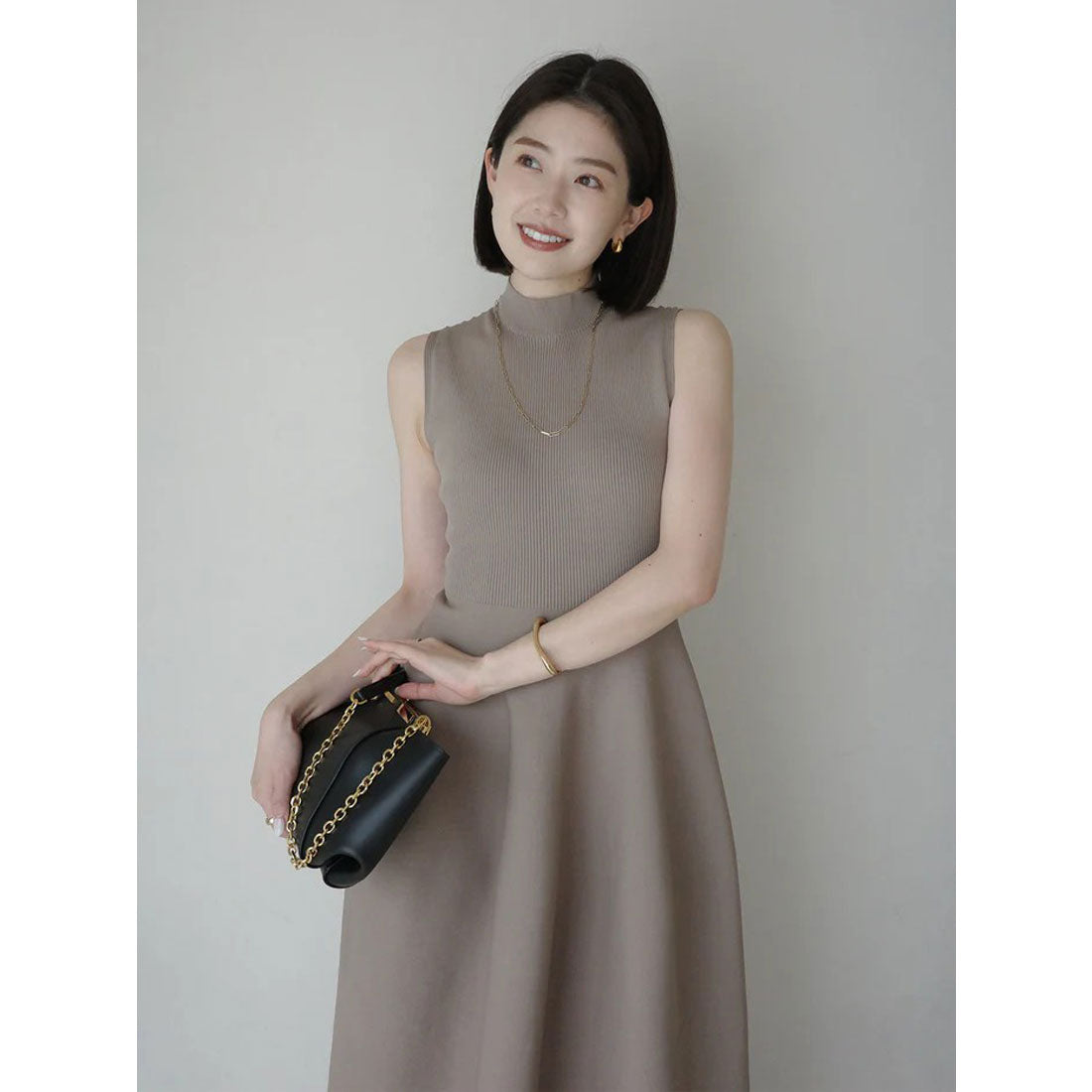 アニュアンス anuans ホールガーメントフレアニットワンピース （BEIGE） BEIGE
