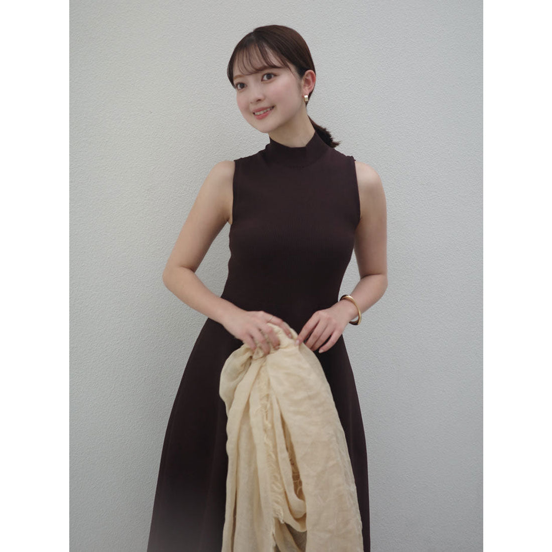 アニュアンス anuans ホールガーメントフレアニットワンピース （BEIGE） BEIGE