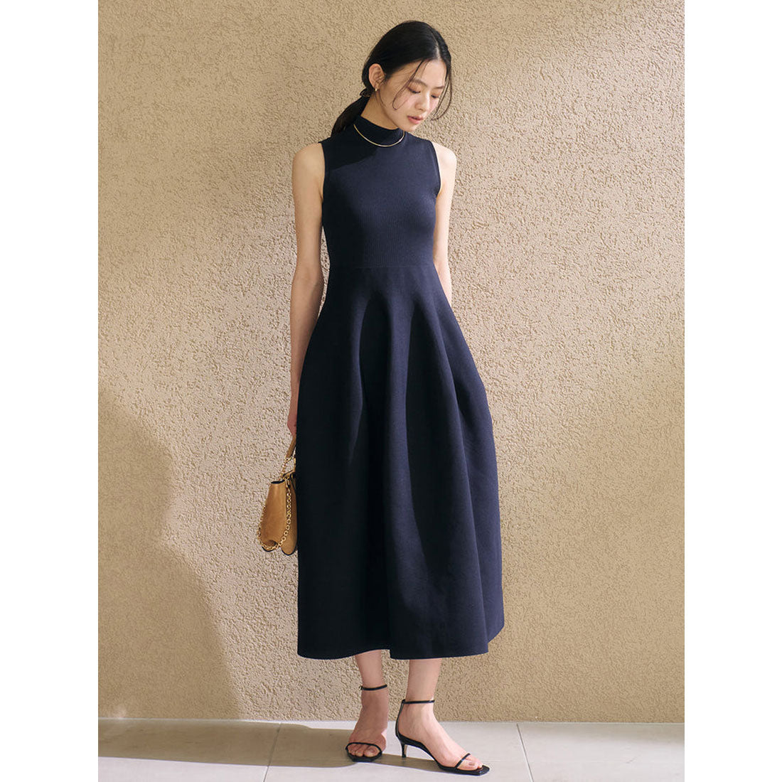 アニュアンス anuans ホールガーメントフレアニットワンピース （BLACK） BLACK