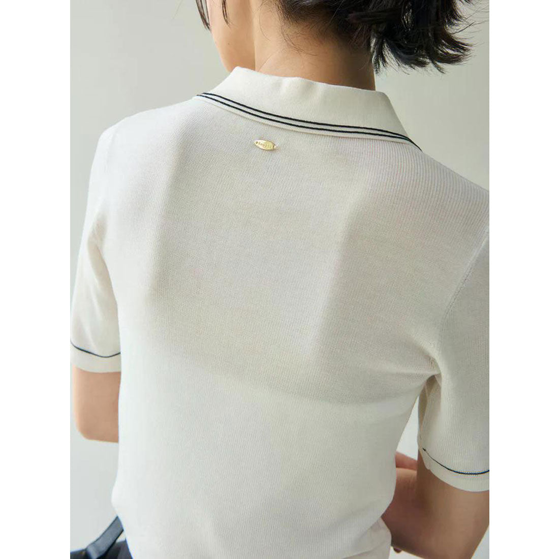 アニュアンス anuans テンセルポロニットトップス （YELLOW BEIGE） YELLOW BEIGE