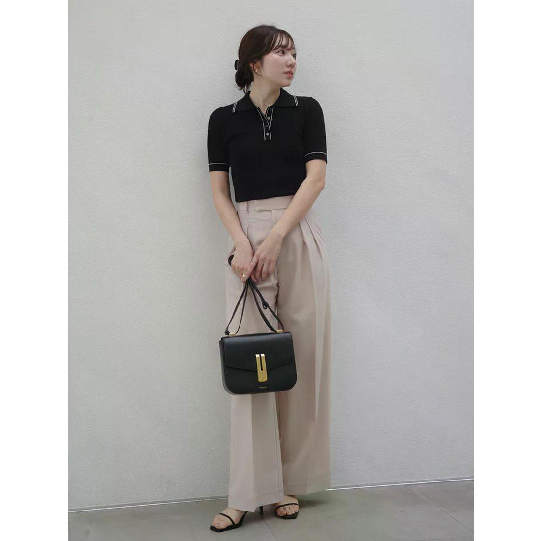 アニュアンス anuans テンセルポロニットトップス （YELLOW BEIGE） YELLOW BEIGE