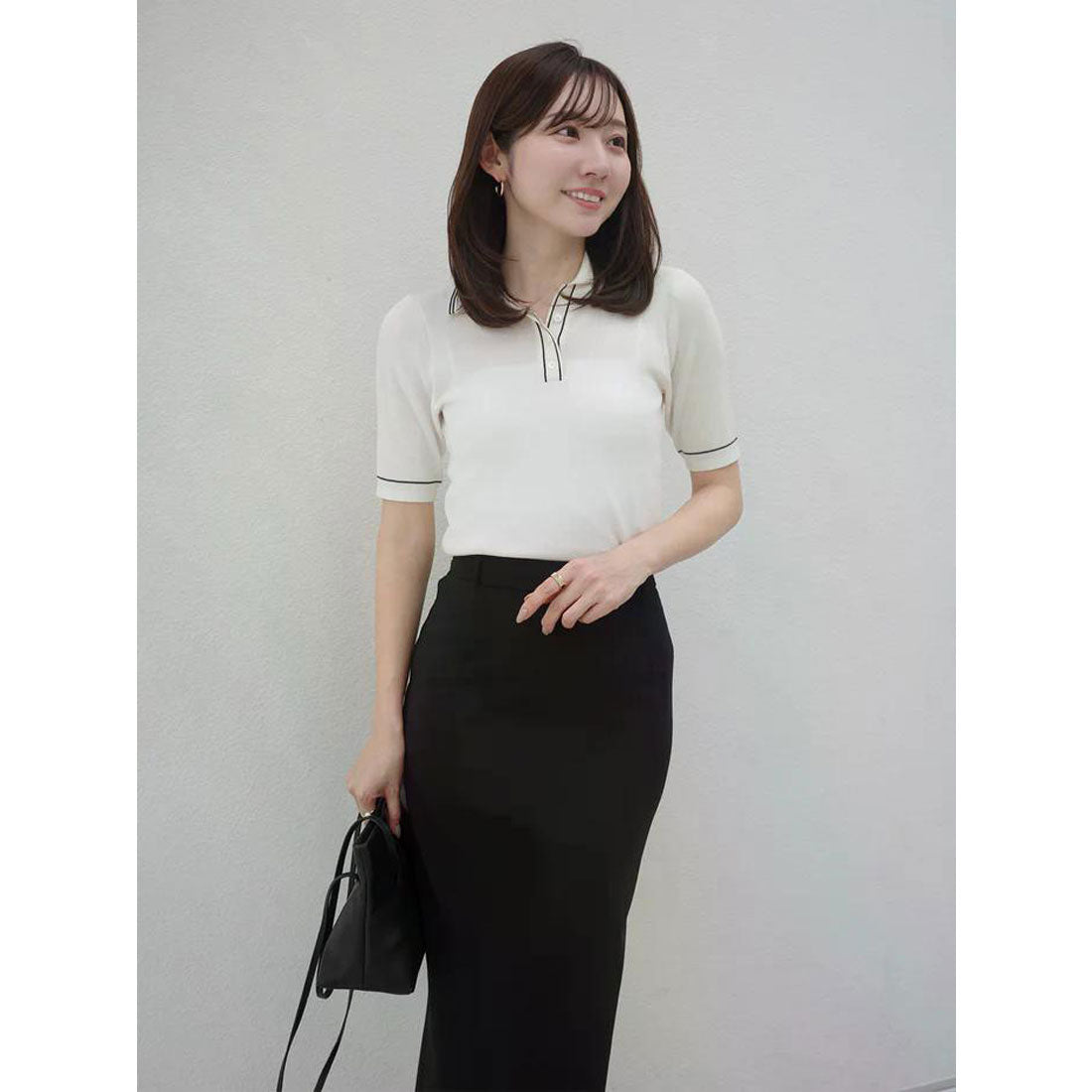 アニュアンス anuans テンセルポロニットトップス （YELLOW BEIGE） YELLOW BEIGE
