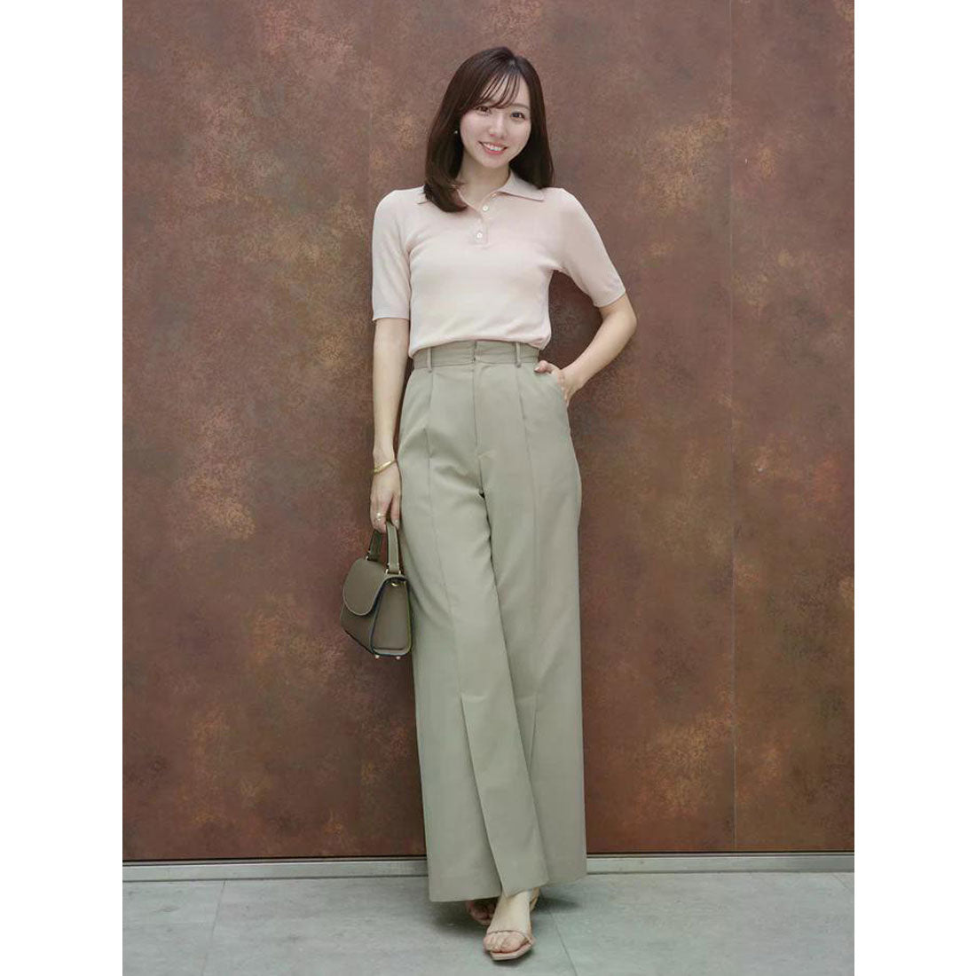 アニュアンス anuans テンセルポロニットトップス （YELLOW BEIGE） YELLOW BEIGE