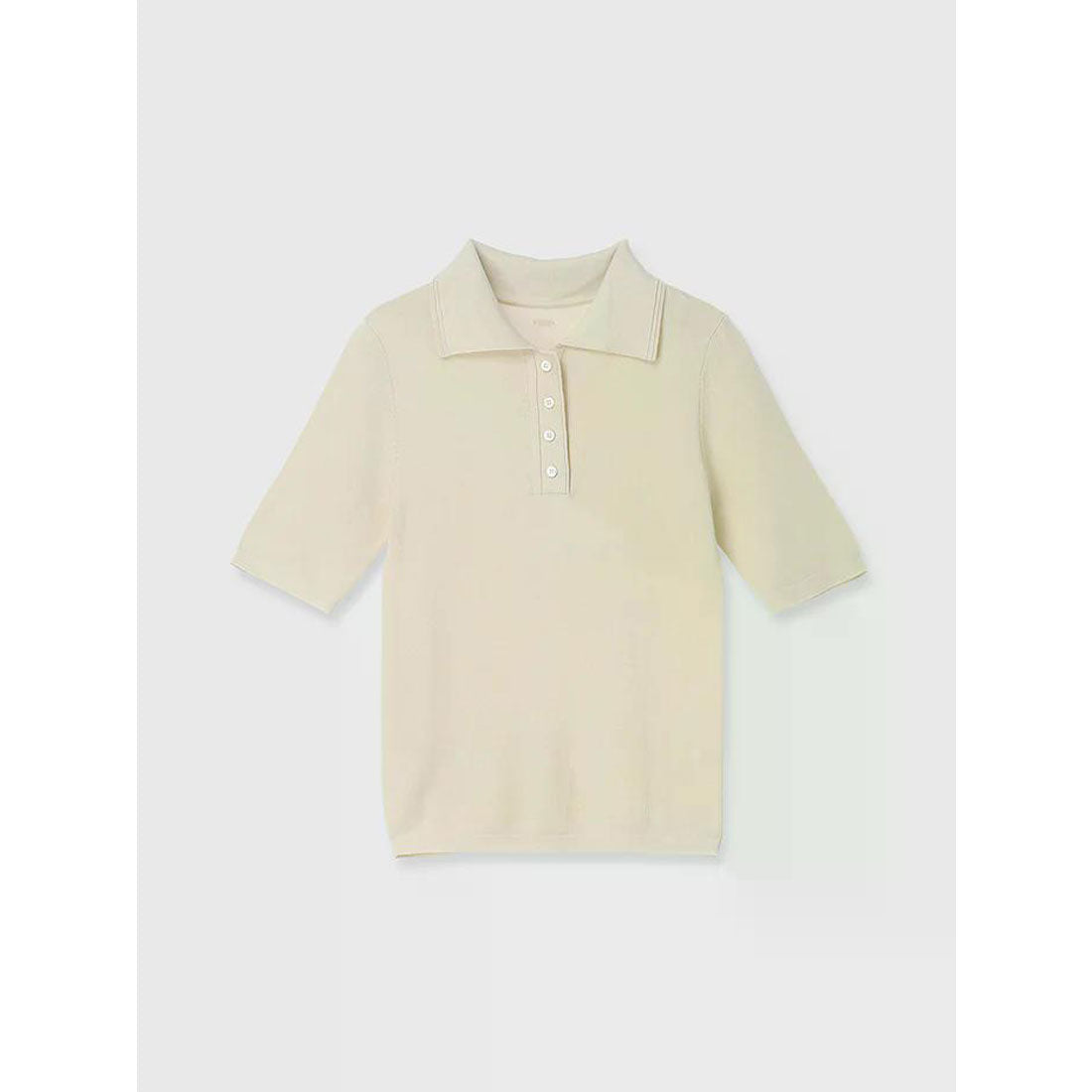 アニュアンス anuans テンセルポロニットトップス （YELLOW BEIGE） YELLOW BEIGE