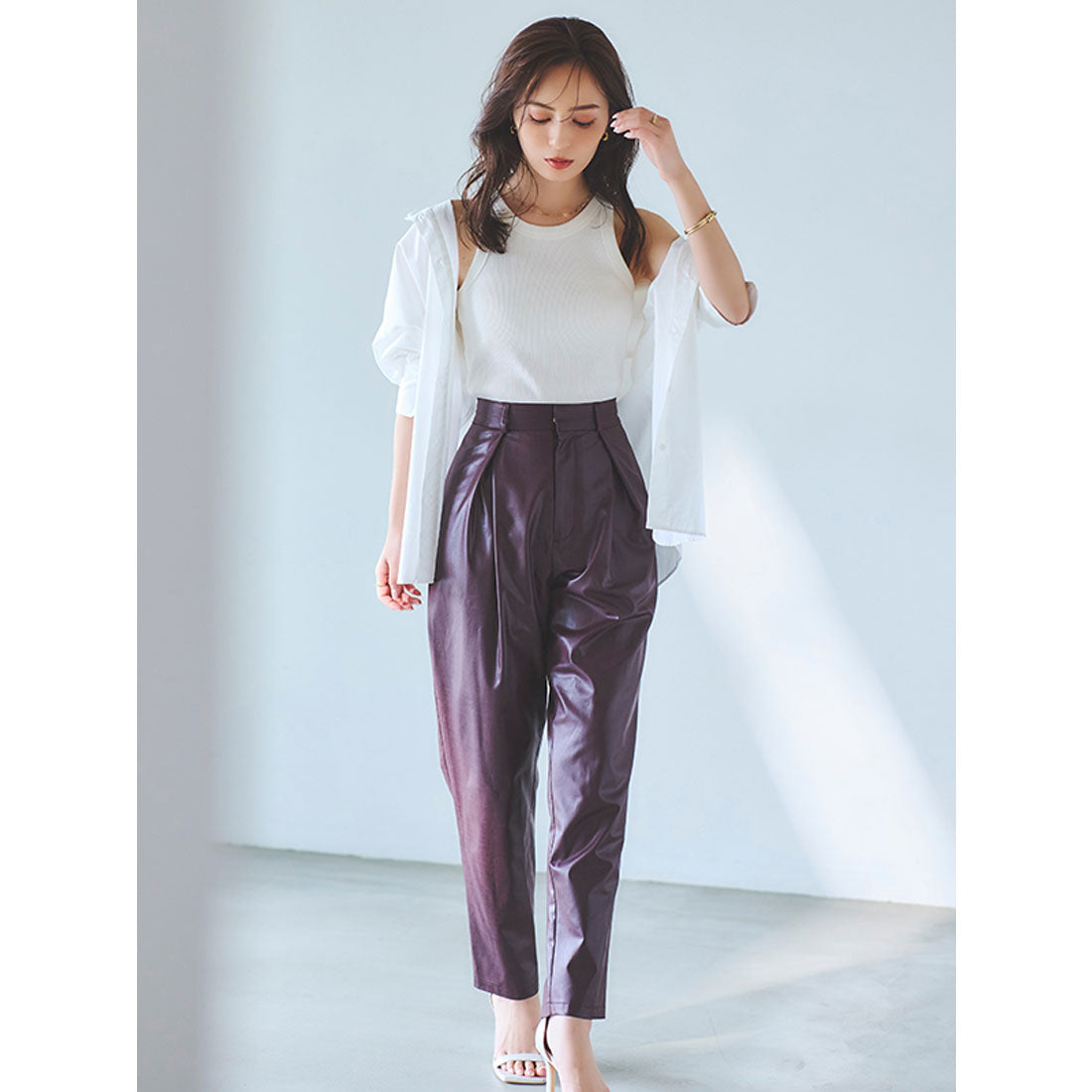 anuans Cross-stacked chintz tapered pants