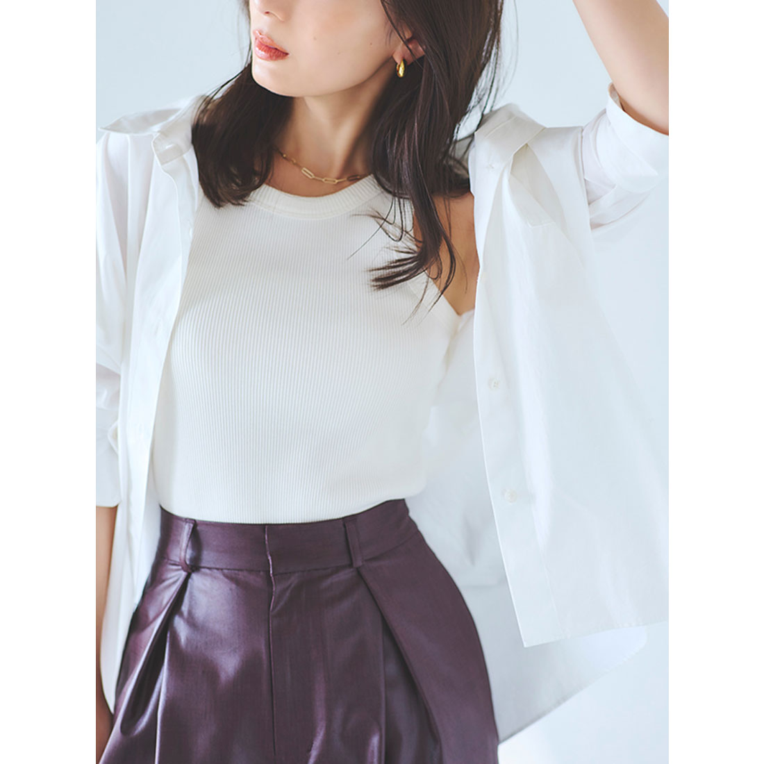 anuans Cross-stacked chintz tapered pants