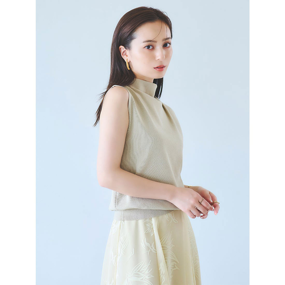 anuans Irregular hem opal skirt knit set