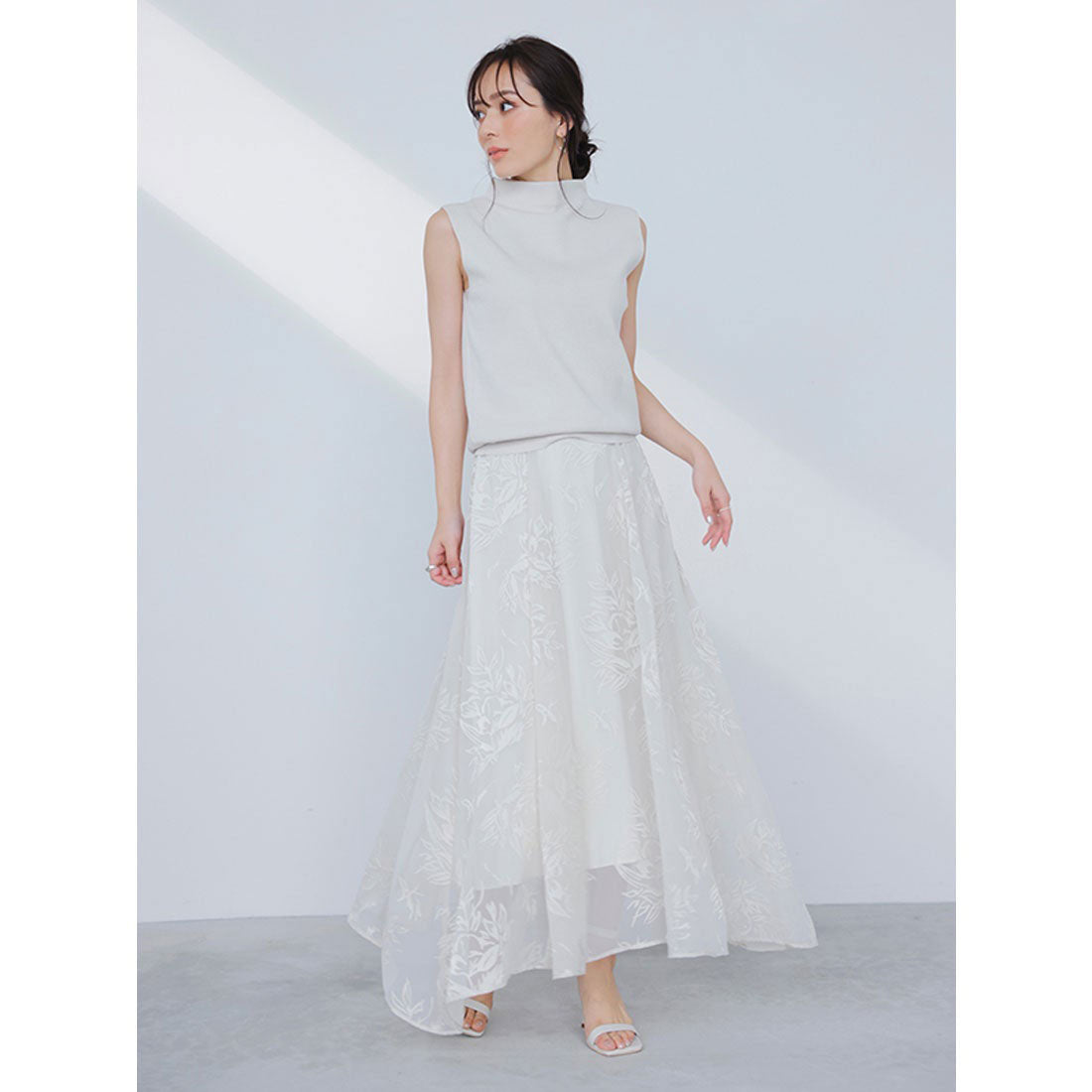 anuans Irregular hem opal skirt knit set