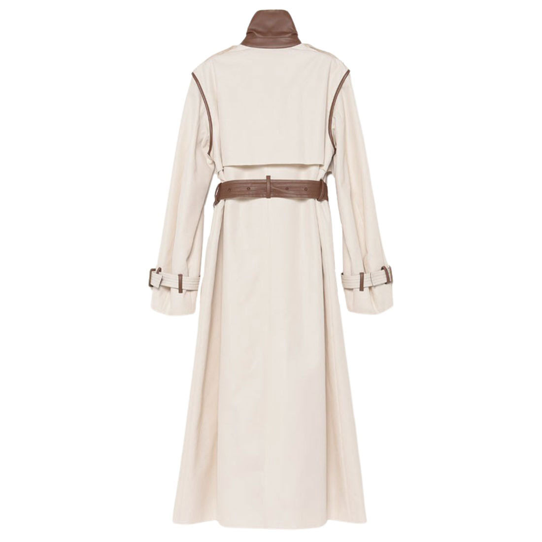 anuans vegan leather trim 2-way trench coat
